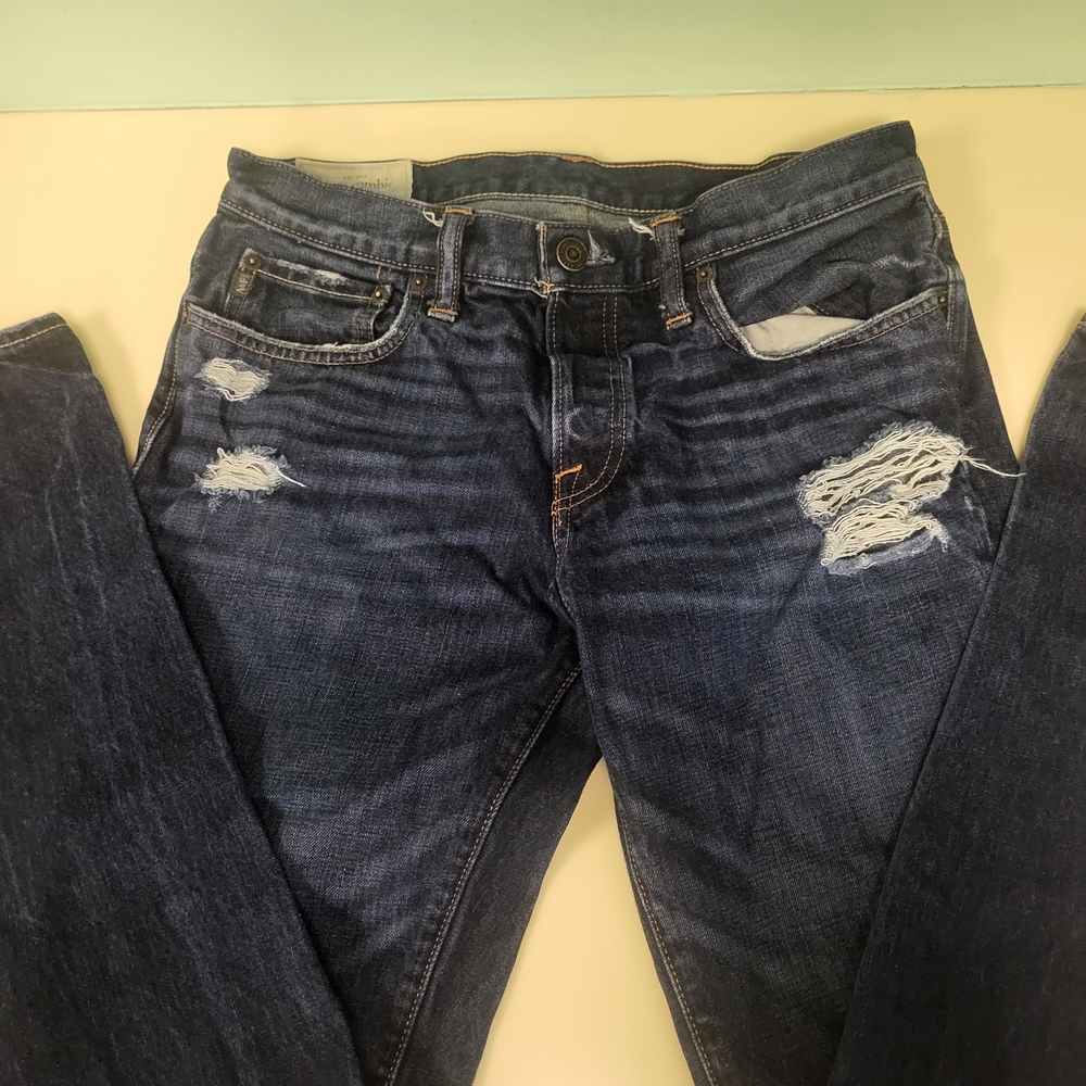 Distressed Blue Jeans